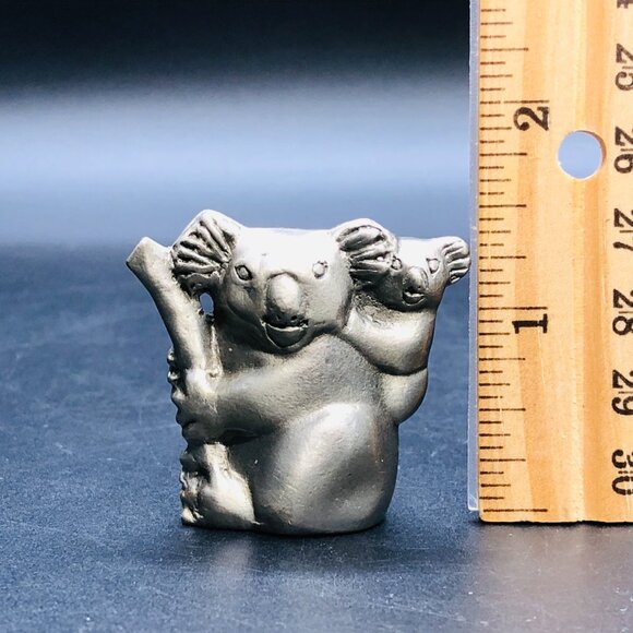 Vintage Royal Selangor Pewter Koala Bear Mom Baby Miniature Figurine- Retired - Picture 8 of 8